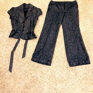 Matching pant suit. Thin gray denim